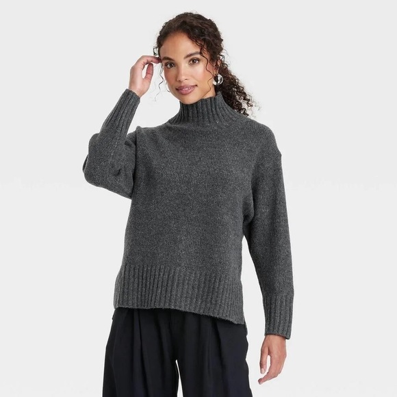 a new day Sweaters - a new day Charcoal Turtleneck Sweater